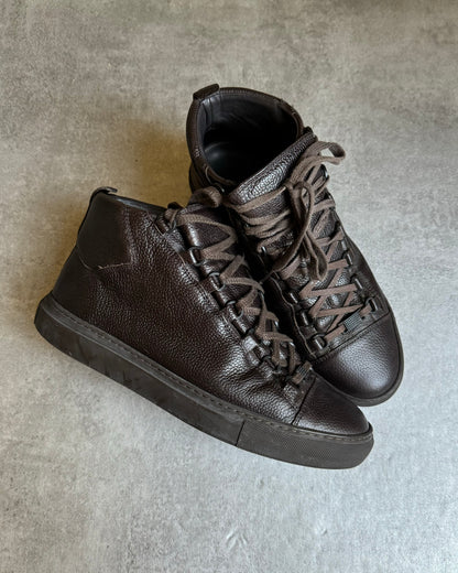 Balenciaga Arena High Brown Grained Leather (41) - 2