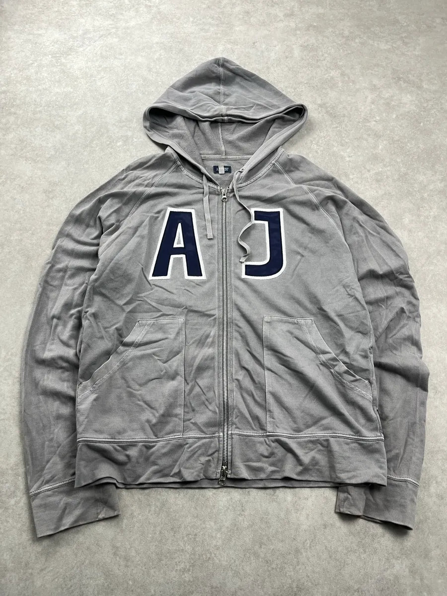 2000s Armani AJ Propaganda Grey Zip-Up Hoodie UyjkaUlA 3