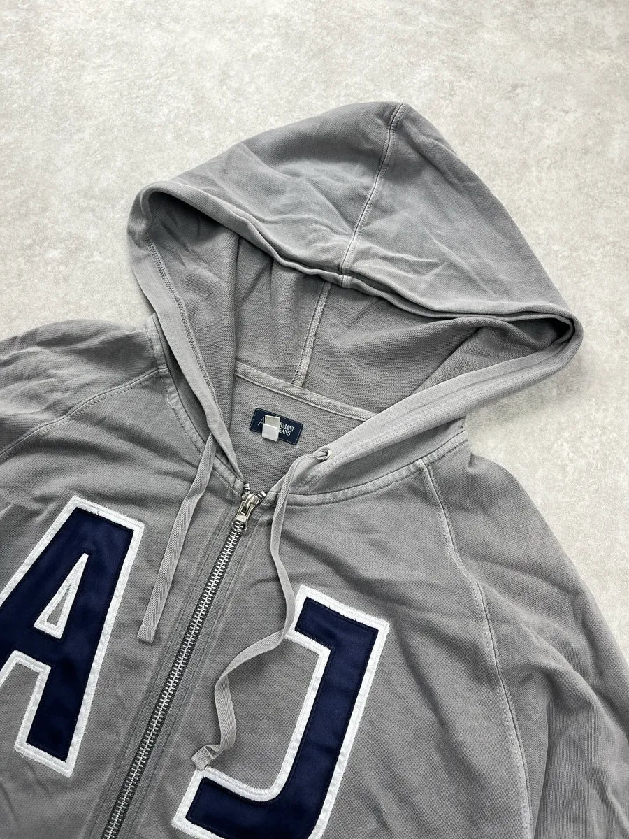 2000s Armani AJ Propaganda Grey Zip-Up Hoodie UyjkaUlA 5