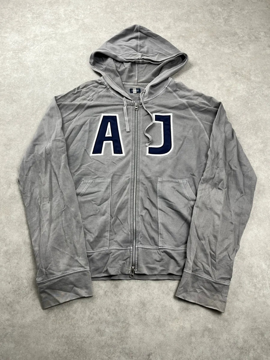 2000s Armani AJ Propaganda Grey Zip-Up Hoodie UyjkaUlA 0