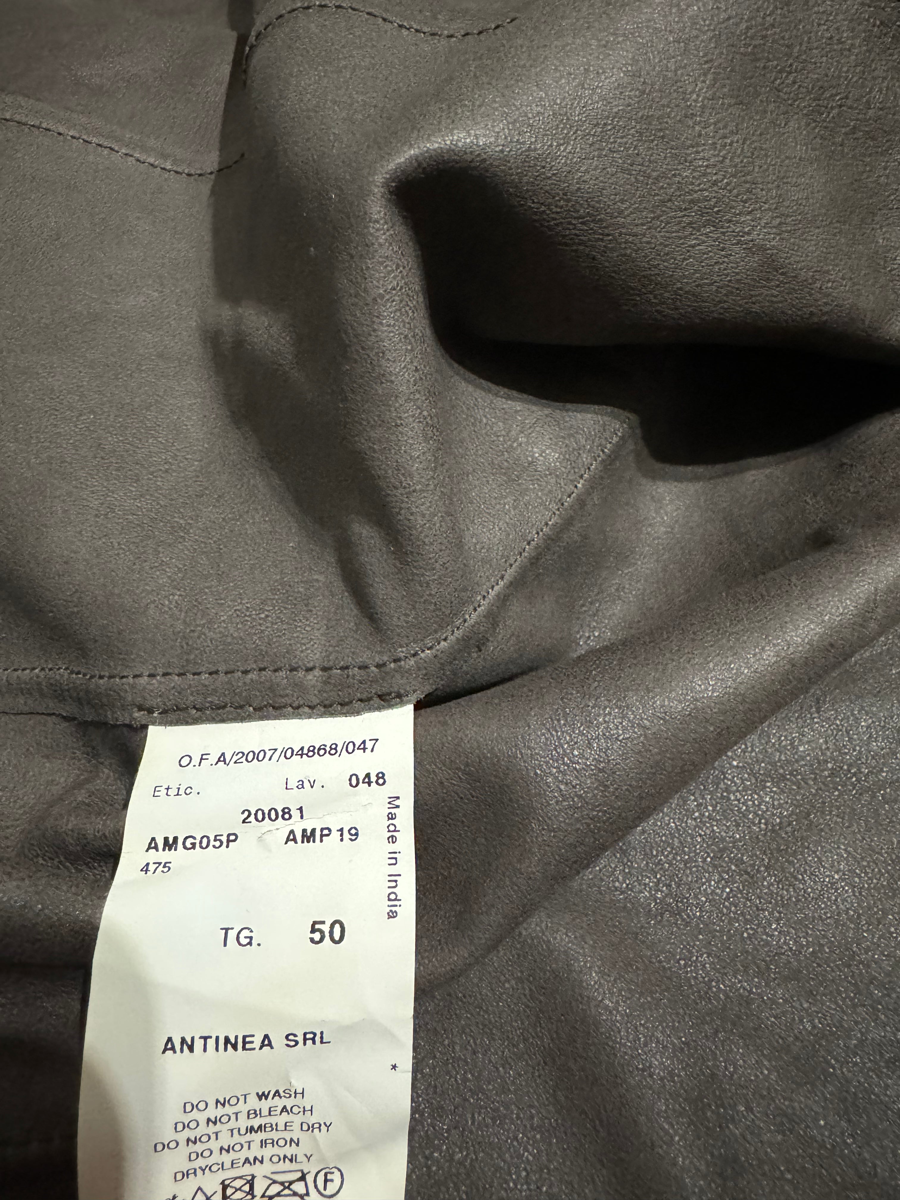 AW2007 Armani Collezioni Brown Goat Leather Buttoned Contemporary Jacket (S) - 6