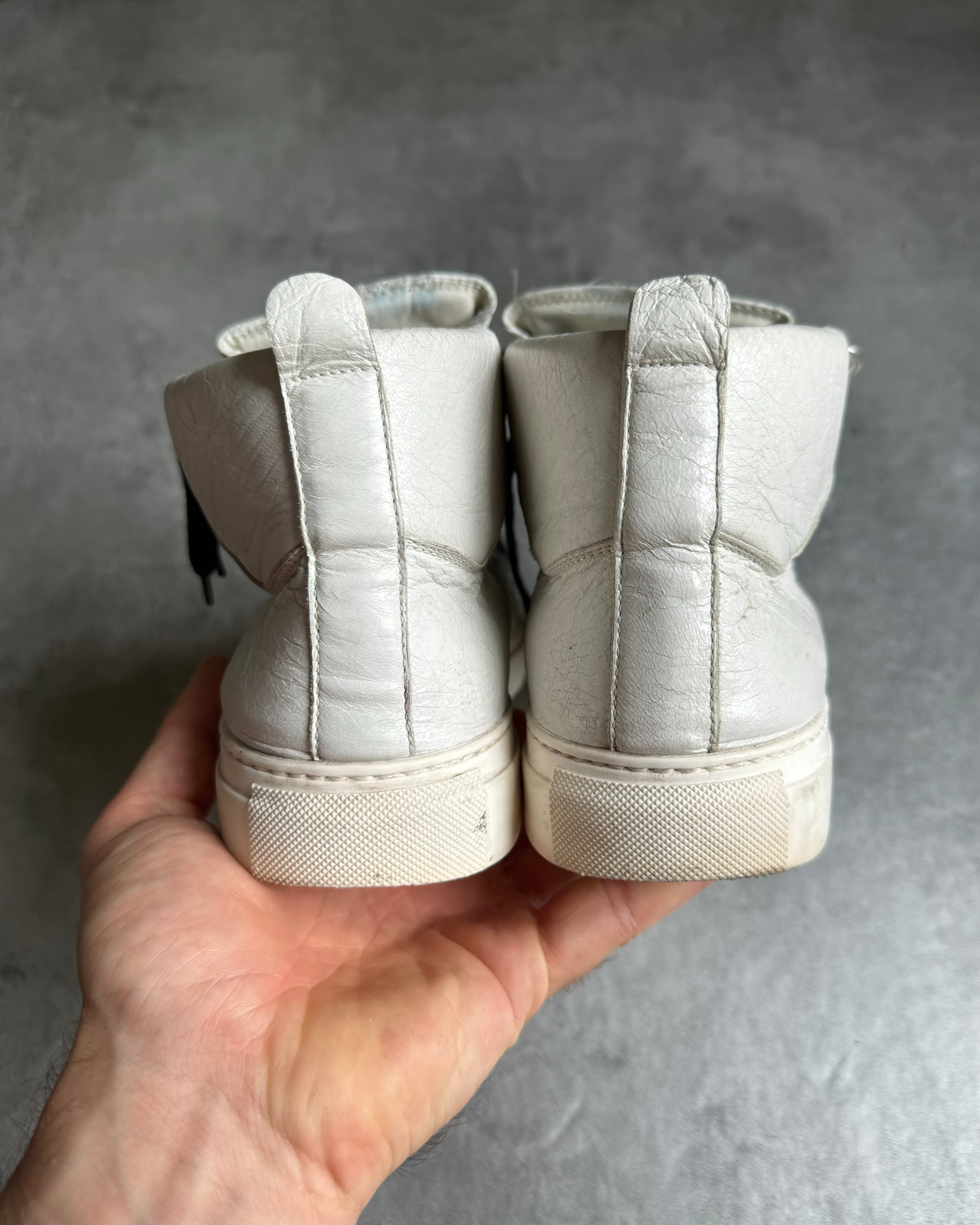 Balenciaga Arena High White Leather Shoes (41) - 8