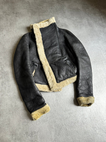 Rick Owens Shearling Asymmetrical Leather Jacket (XS) - 9