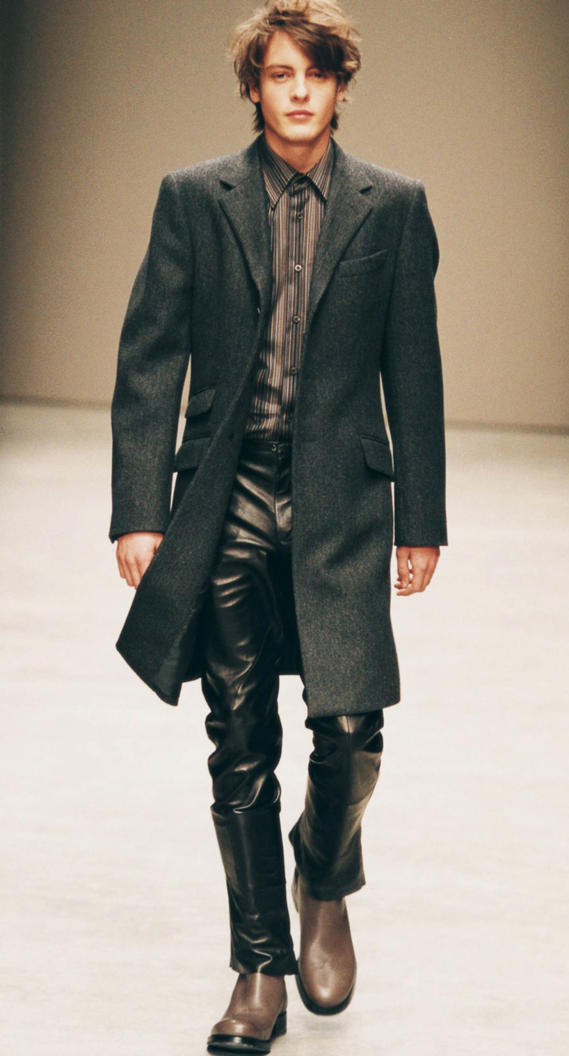 AW2001 Prada Black Premium Runway Leather Pants (M) - 3