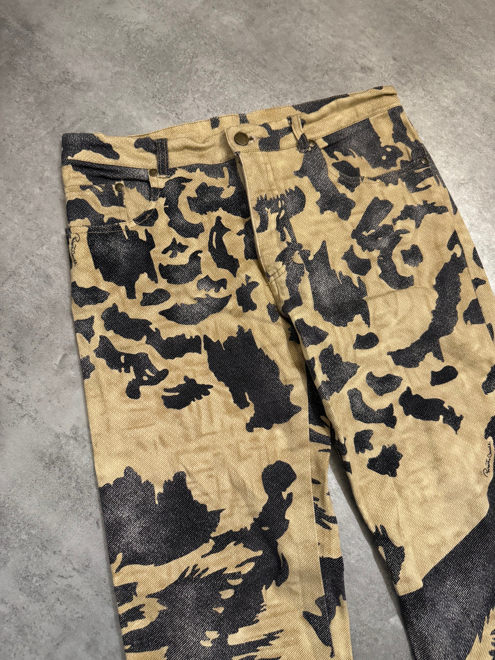 AW2001/02 Roberto Cavalli Beige Crow Peace Camouflage Pants  (S/M) - 7