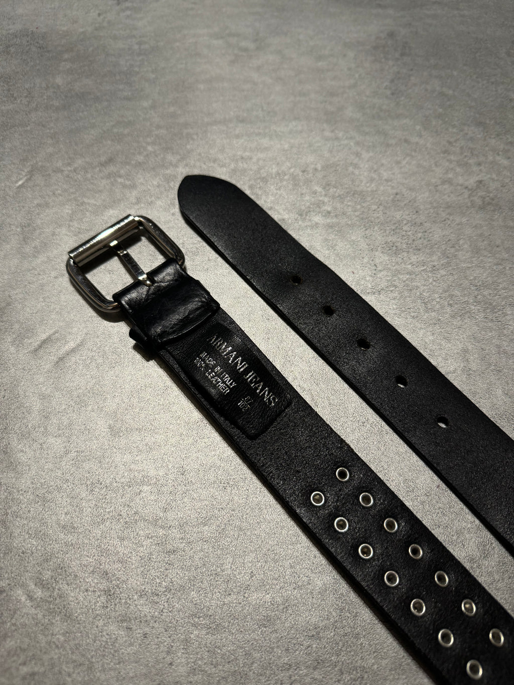 Armani Black Embellished Studded Leather Belt (OS) - 5