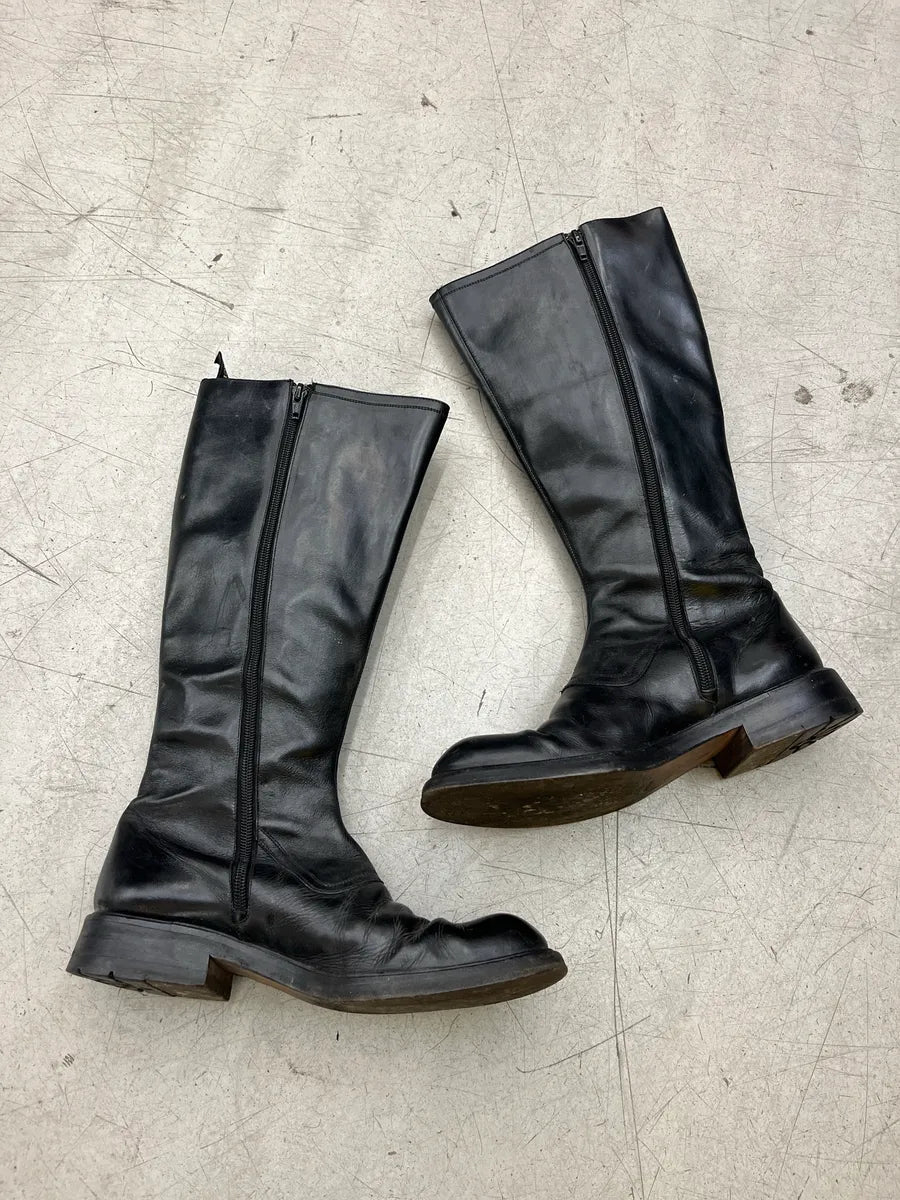 Cesare Paciotti Buttoned Black Leather High Boots VLbRrnsp 2