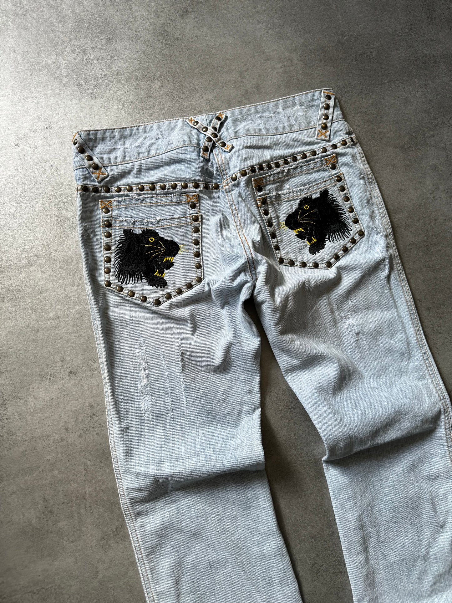 SS2006 Dolce & Gabbana Tiger Embroideries Jeans (S) - 3