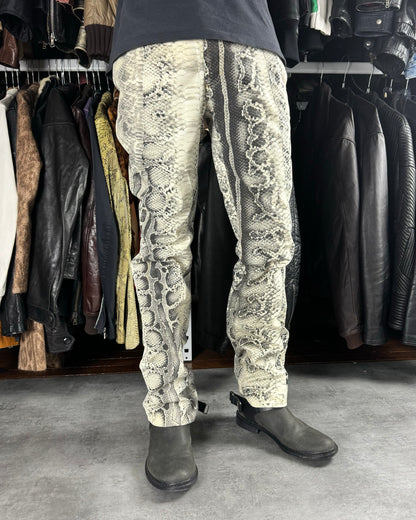 2000s Cavalli Black & White Python Print Pants (S) - 2