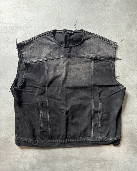 Balenciaga Grey Avant-Garde Denim Vest  (L) - 1