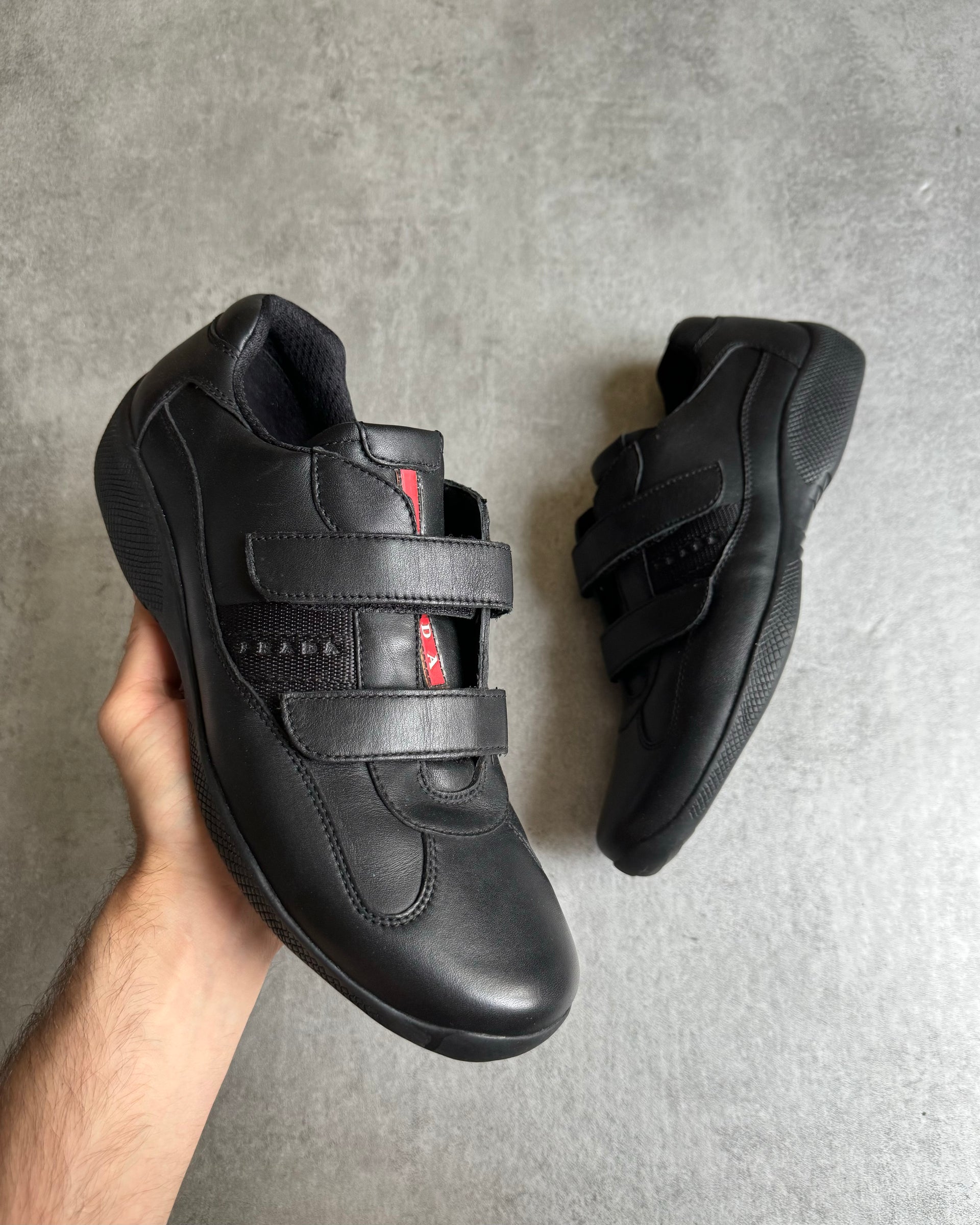 2000s Prada America's Cup Alternative Scratch Black Leather (41eu