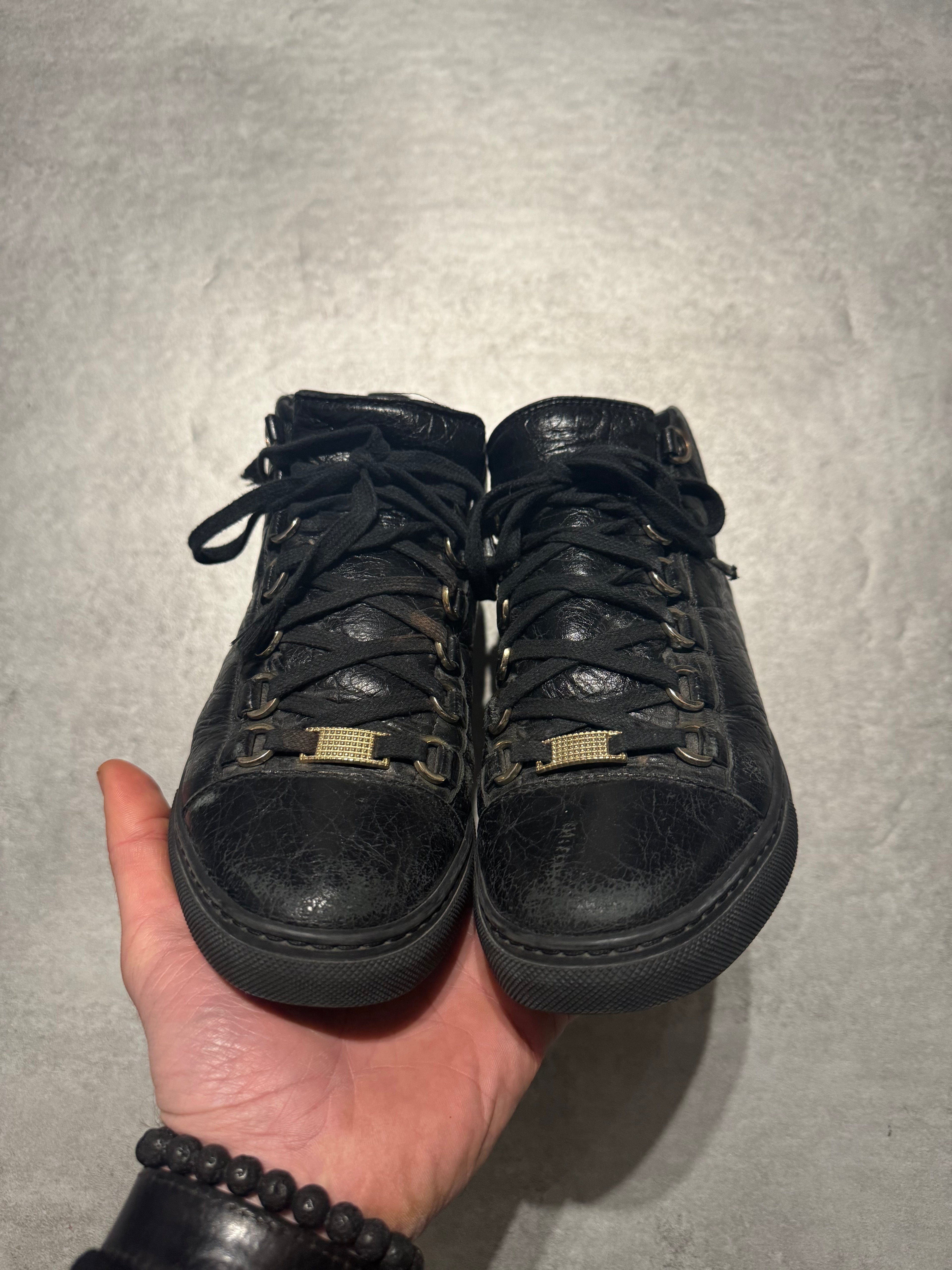 Balenciaga Arena Black High Leather Shoes (37,5) - 7