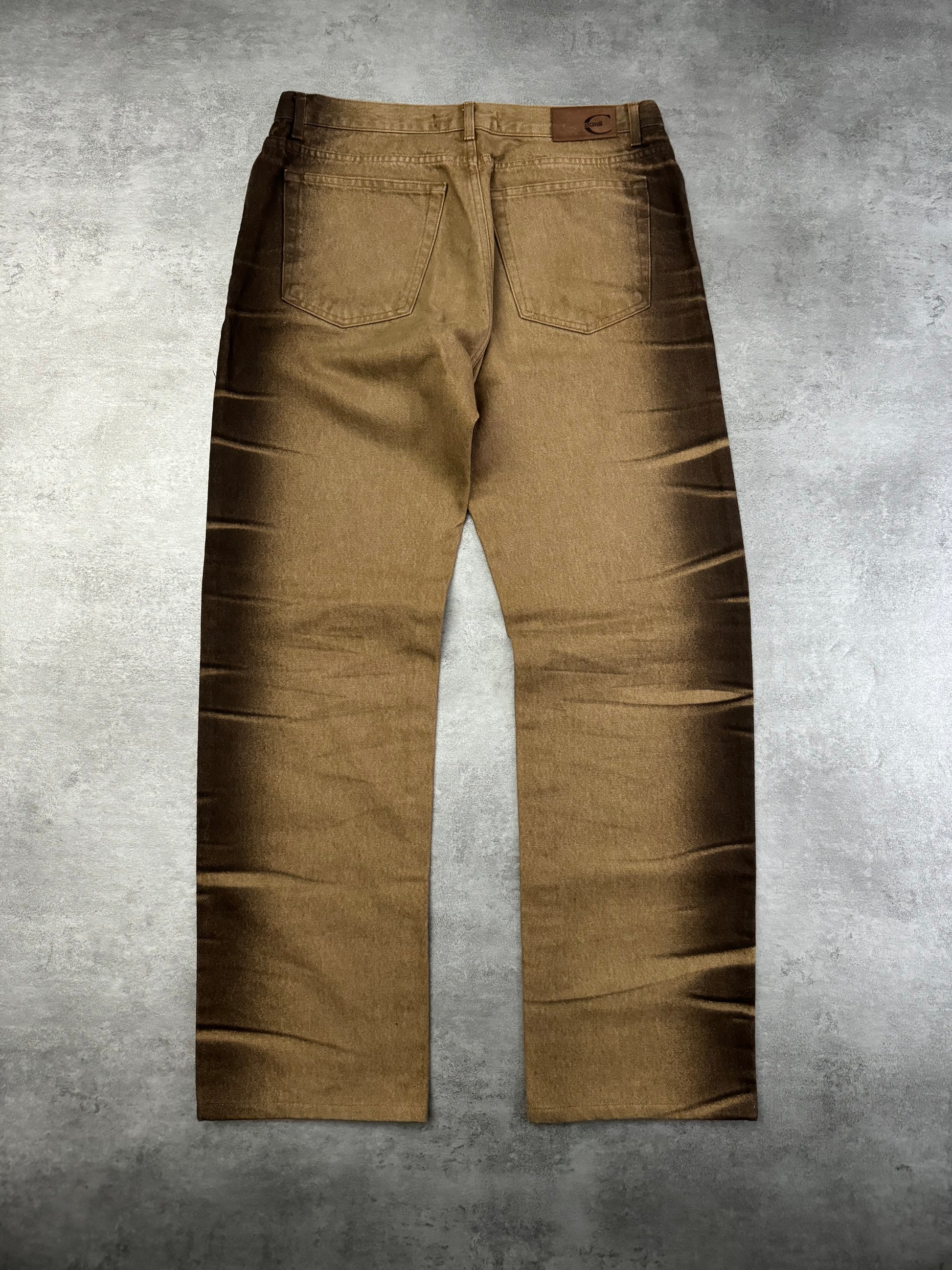 2000s Cavalli Sand Neutral Tern Effect Pants (M/L) - 6