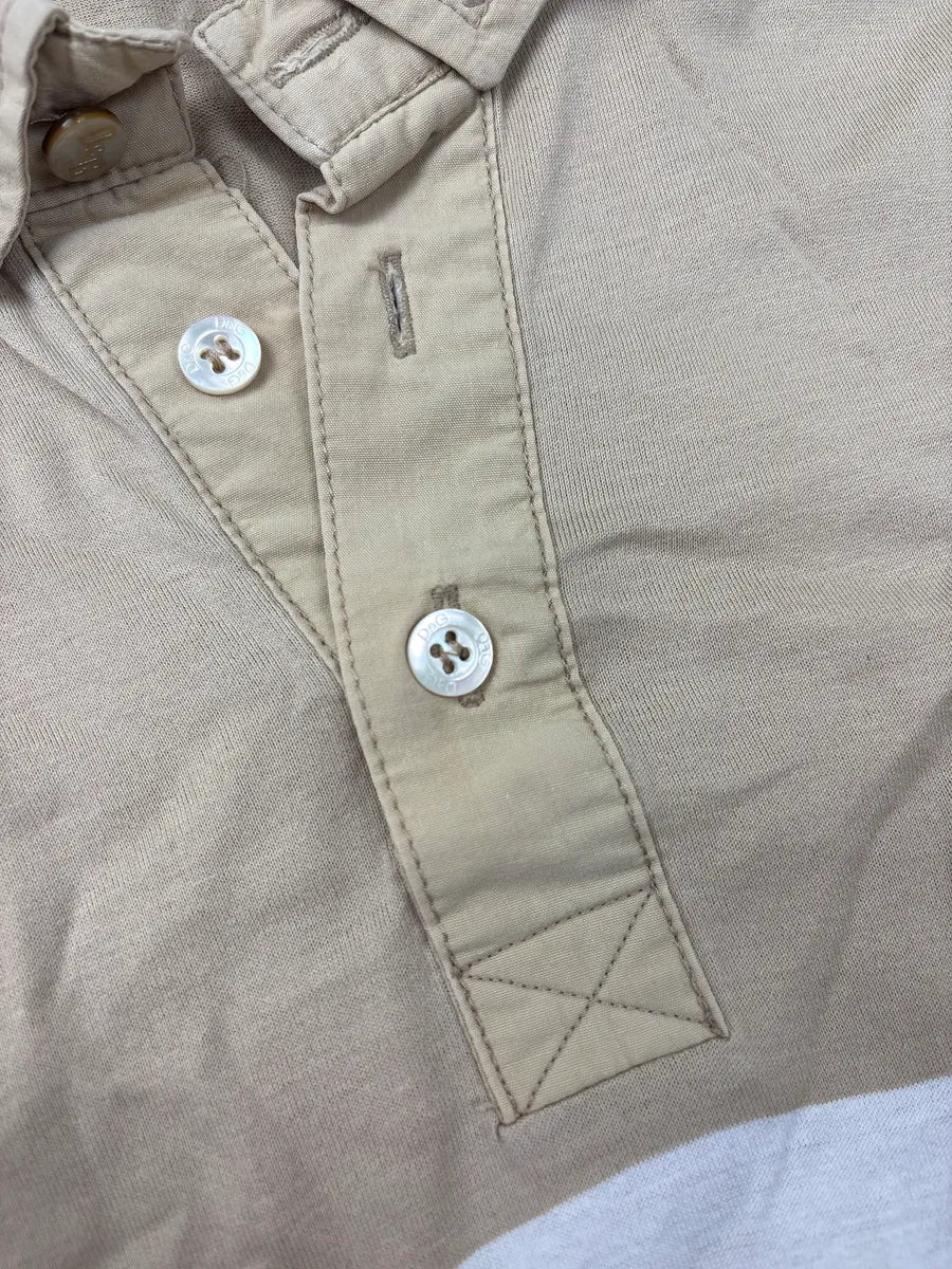2000s Dolce & Gabbana Beige Striped Buttoned Collar Polo VUbzLPNP 6