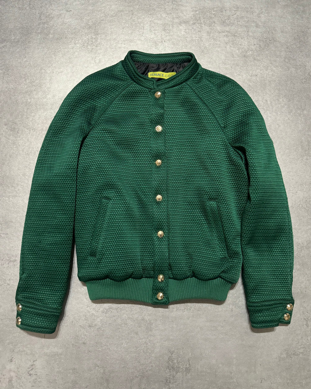 Versace Italian Green Bomber Royal Jacket (XS/S) - 1