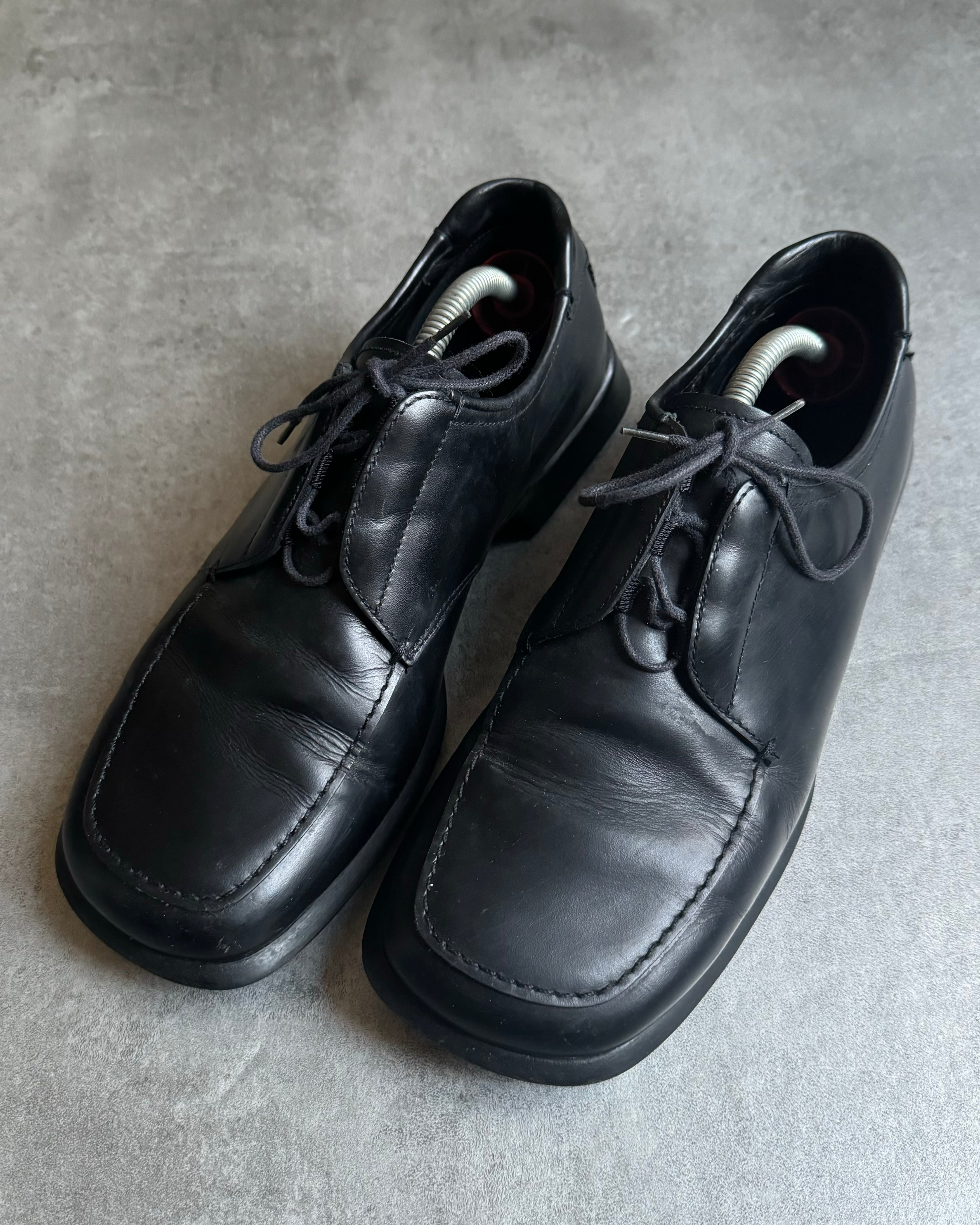 PRADA square toe leather shoes black 靴 PRADA square toe leather PRADA square toe leather shoes black 靴 PRADA square toe leather