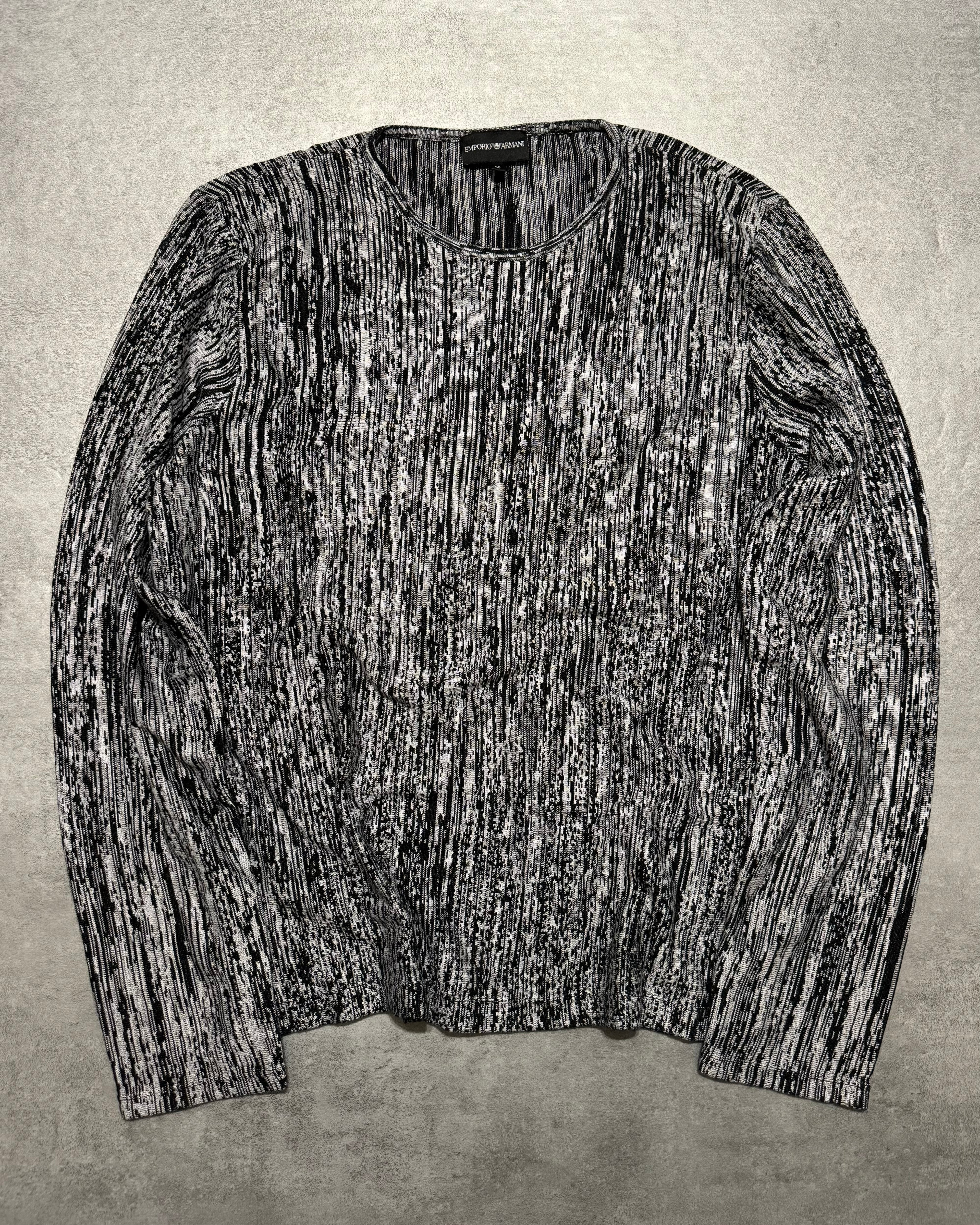SS2021 Emporio Armani Black & White Contemporary Wool Sweater (M) - 1