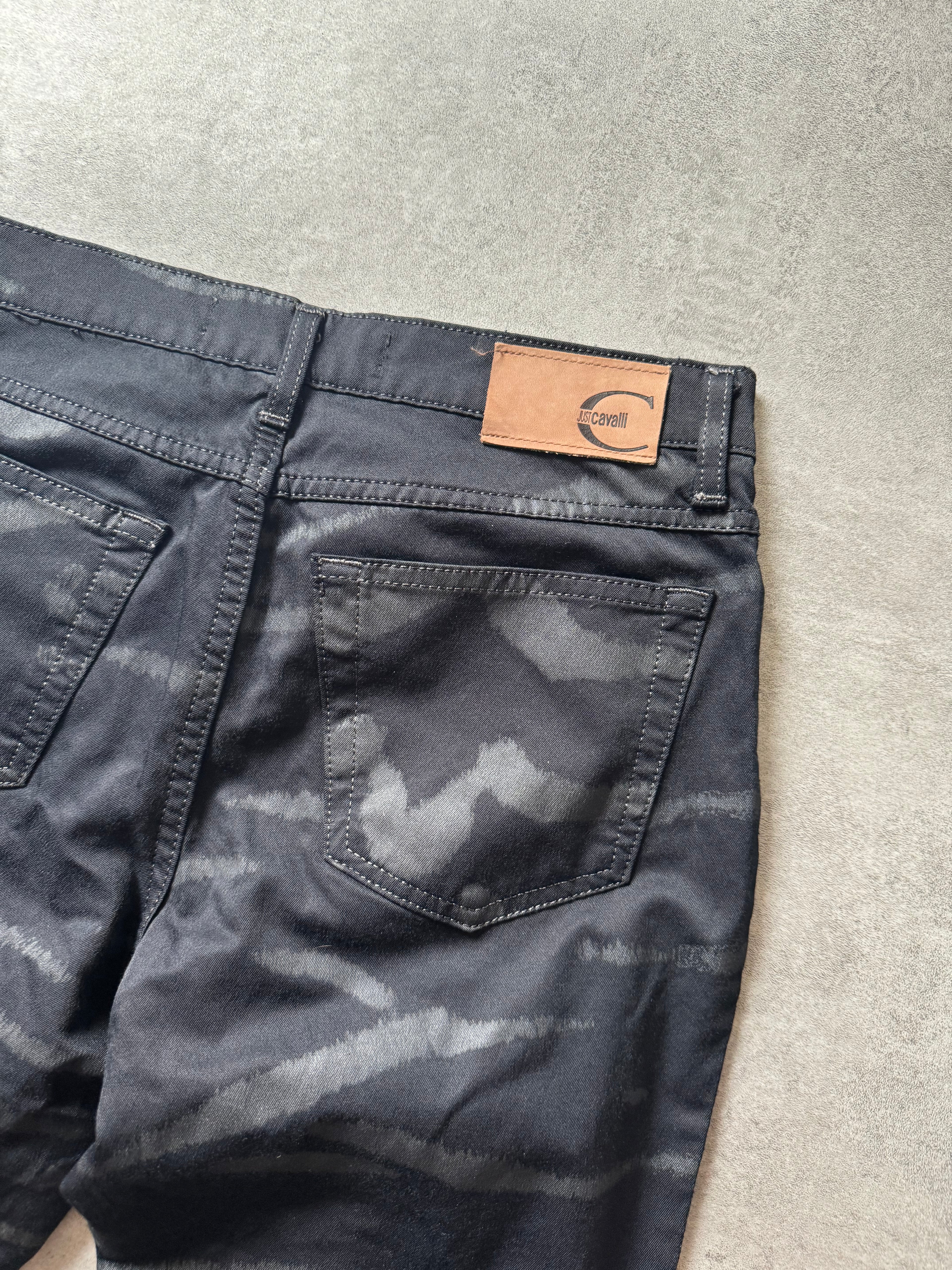 SS2003 Cavalli Charcoal Mirage Black Tattoos Pants (S) - 4