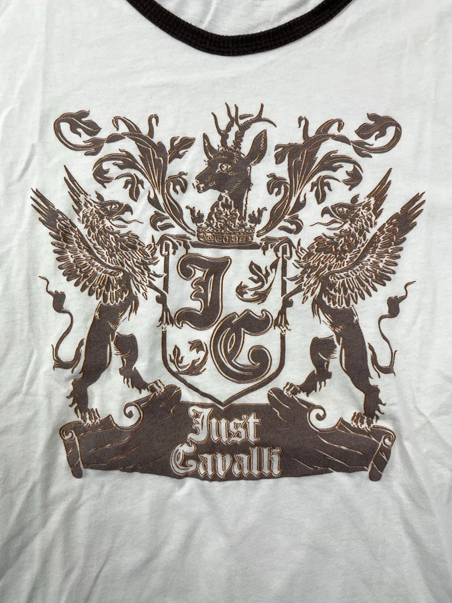 2000s Cavalli Off-White Crest Logo Longsleeve VcGlNfnS 5