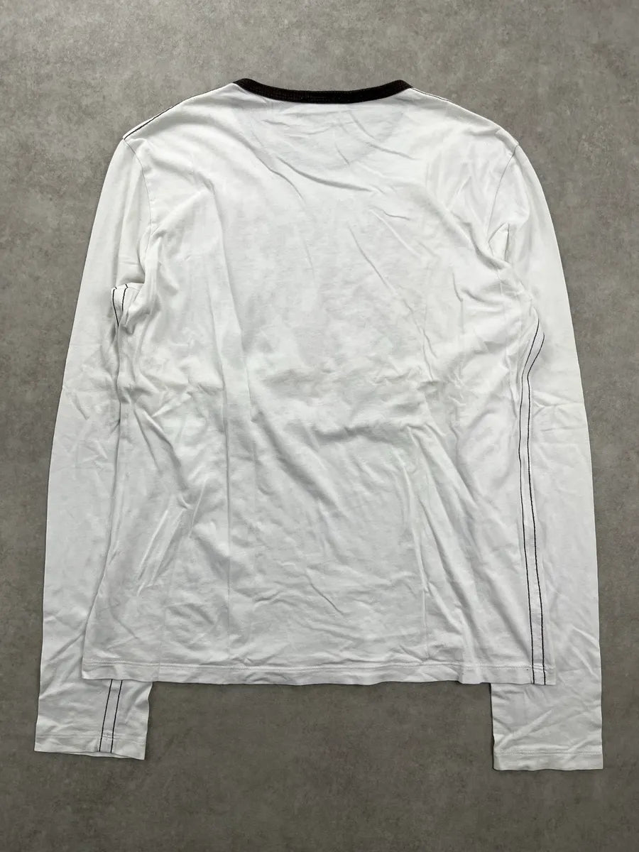 2000s Cavalli Off-White Crest Logo Longsleeve VcGlNfnS 3