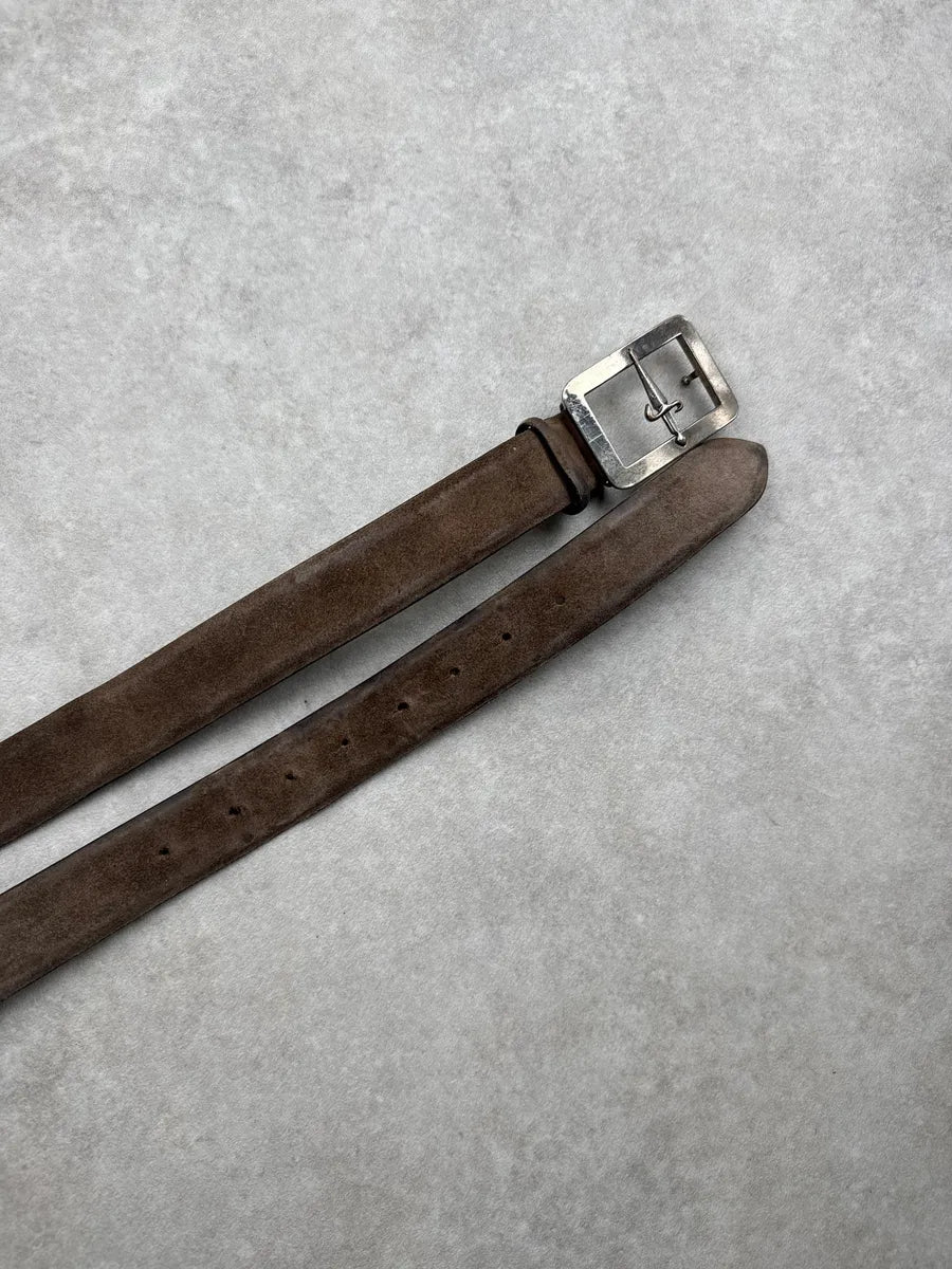 Cesare Paciotti Brown Suede Dagger Buckle Belt VceKzzpS 2