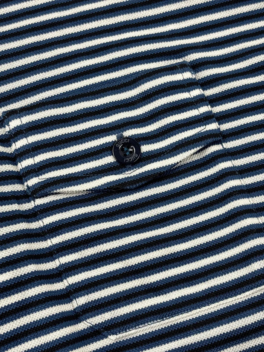 SS2008 Gucci Navy Striped Contrast Collar Polo by Frida Giannini VceuaxFU 6
