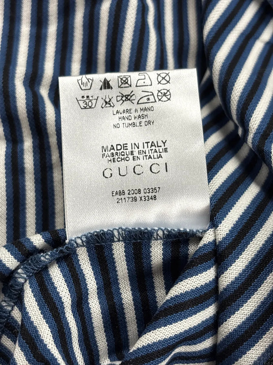 SS2008 Gucci Navy Striped Contrast Collar Polo by Frida Giannini VceuaxFU 8