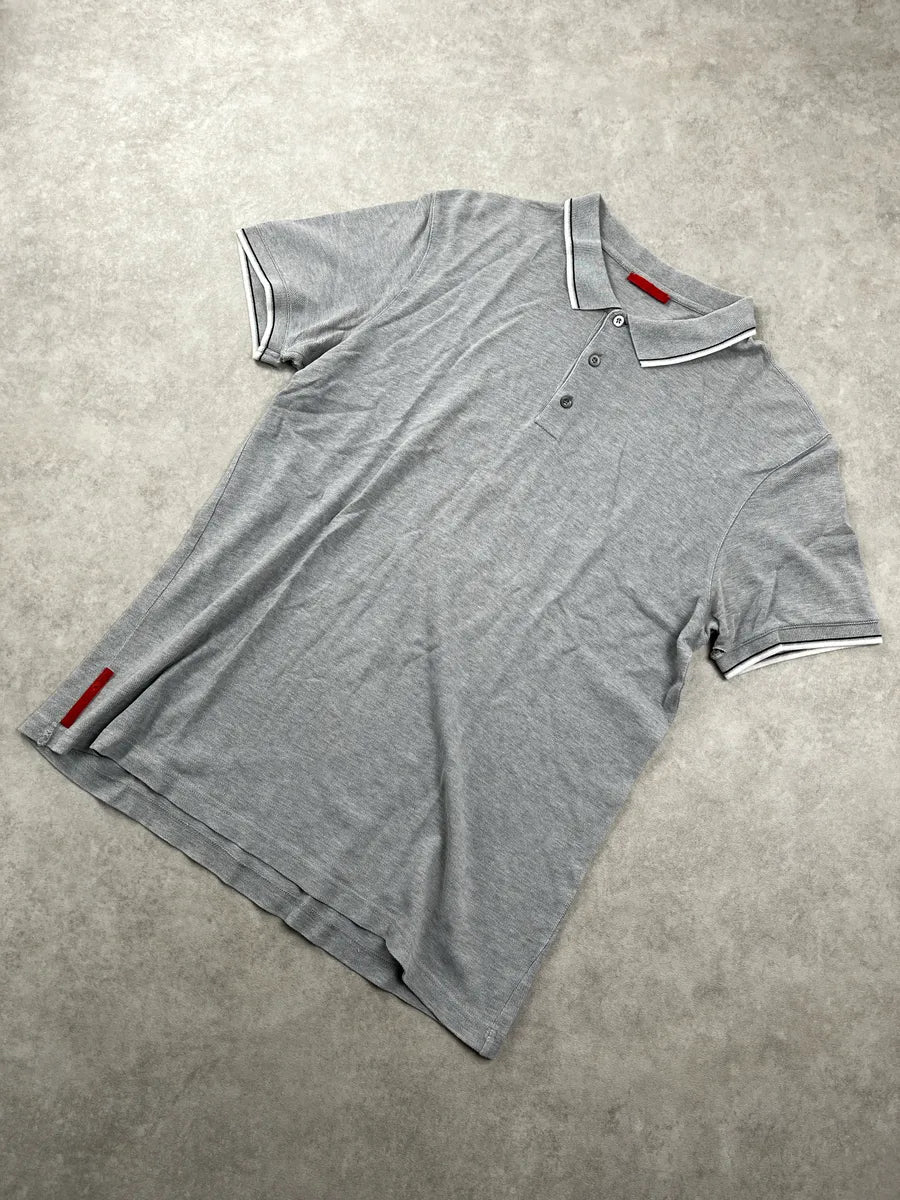 2000s Prada Grey Linea Rossa Polo VeAAfdqo 3