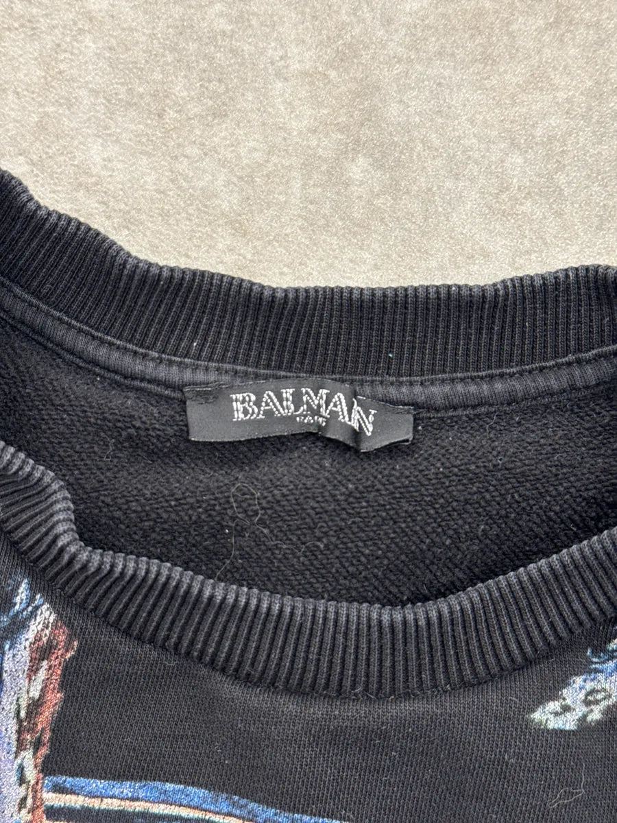 AW2017 Balmain Black Panther & Snake Graphic Sweatshirt VfPqwkPf 9