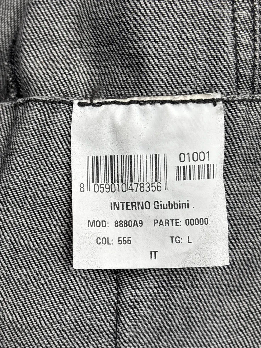 Diesel Silver Grey Denim Distressed Contrast Collar Jacket VkrHnDiE 15