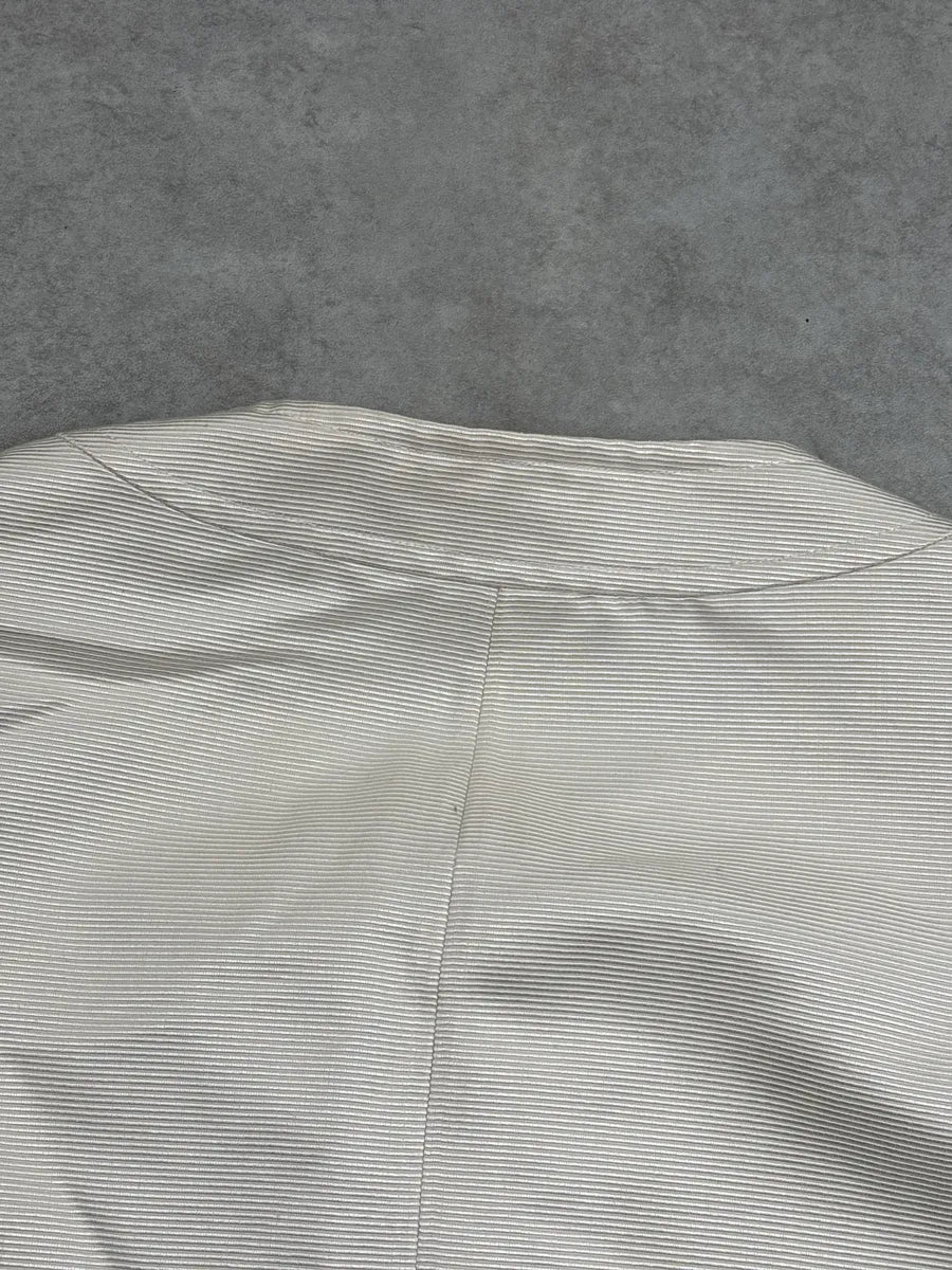 SS2009 Christian Dior Ivory Silk Lace-Up Ribbed Light Jacket sORhxvHR 10