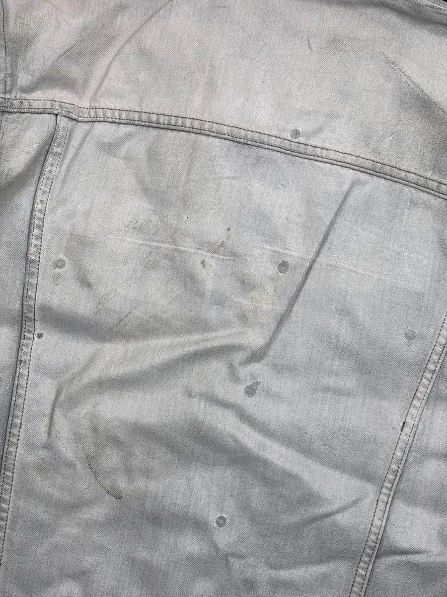 Diesel Silver Grey Denim Distressed Contrast Collar Jacket VkrHnDiE 11