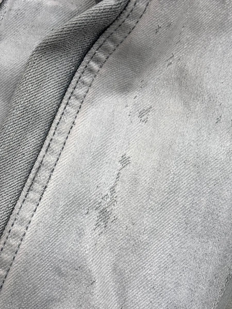 Diesel Silver Grey Denim Distressed Contrast Collar Jacket VkrHnDiE 9