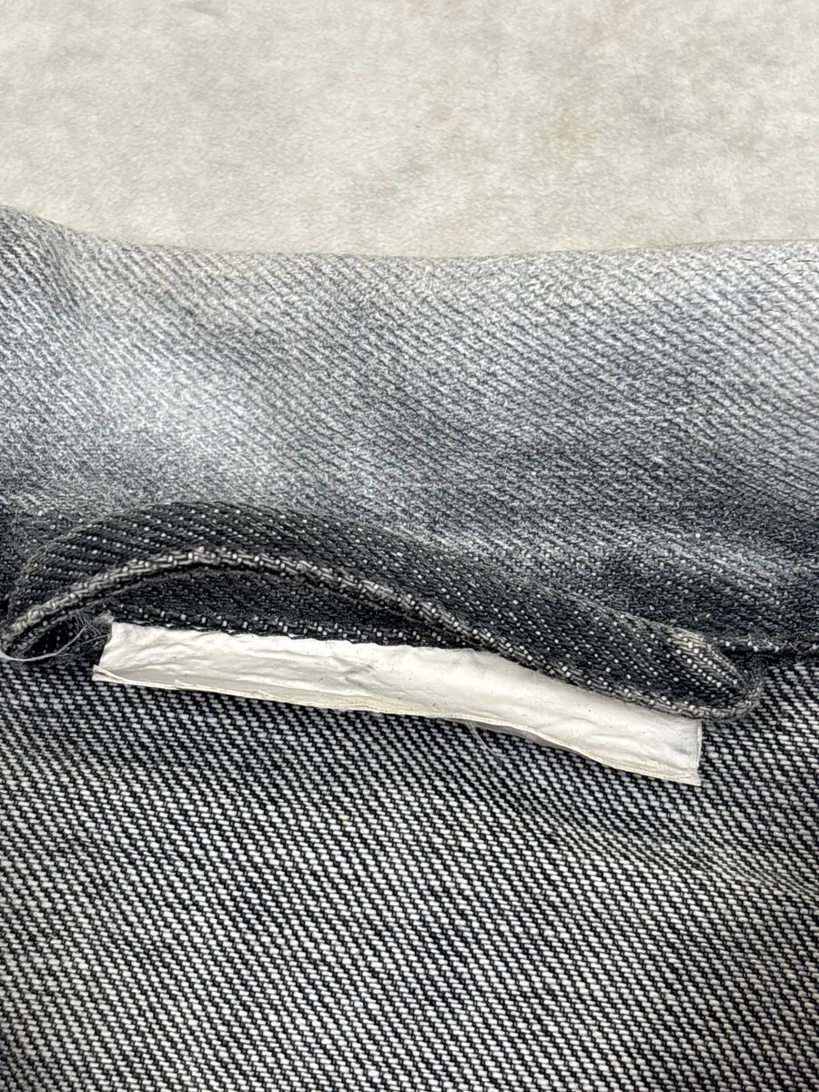 Diesel Silver Grey Denim Distressed Contrast Collar Jacket VkrHnDiE 14