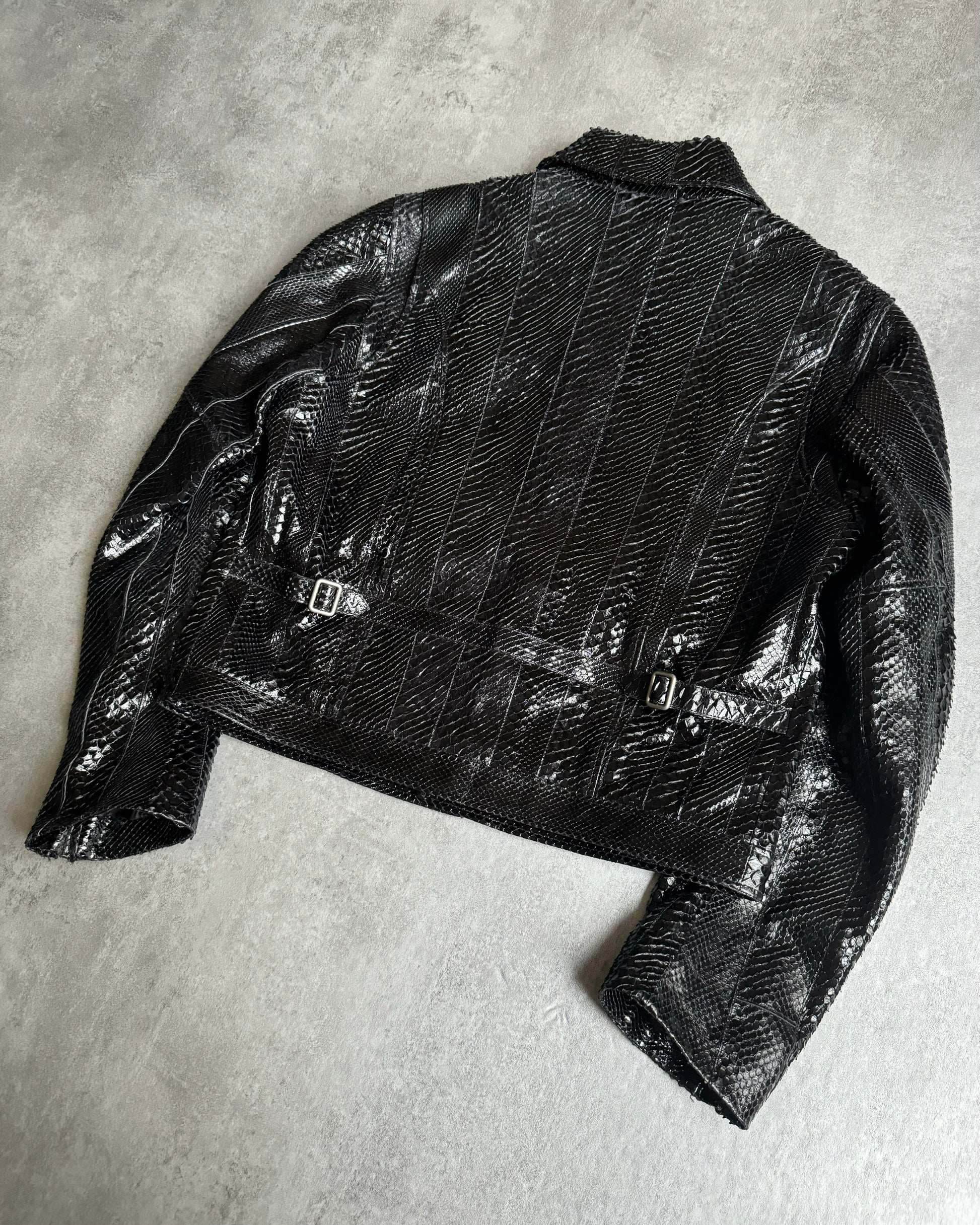 Gucci Black Python Leather Jacket (M) - 4