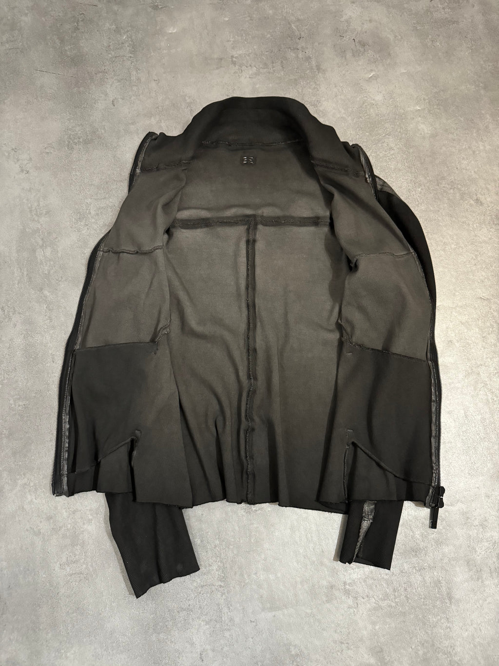 Isaac Sellam Humanoid Bande-Rib-Plomb Brut Zip-up Sweater (L/XL) - 6