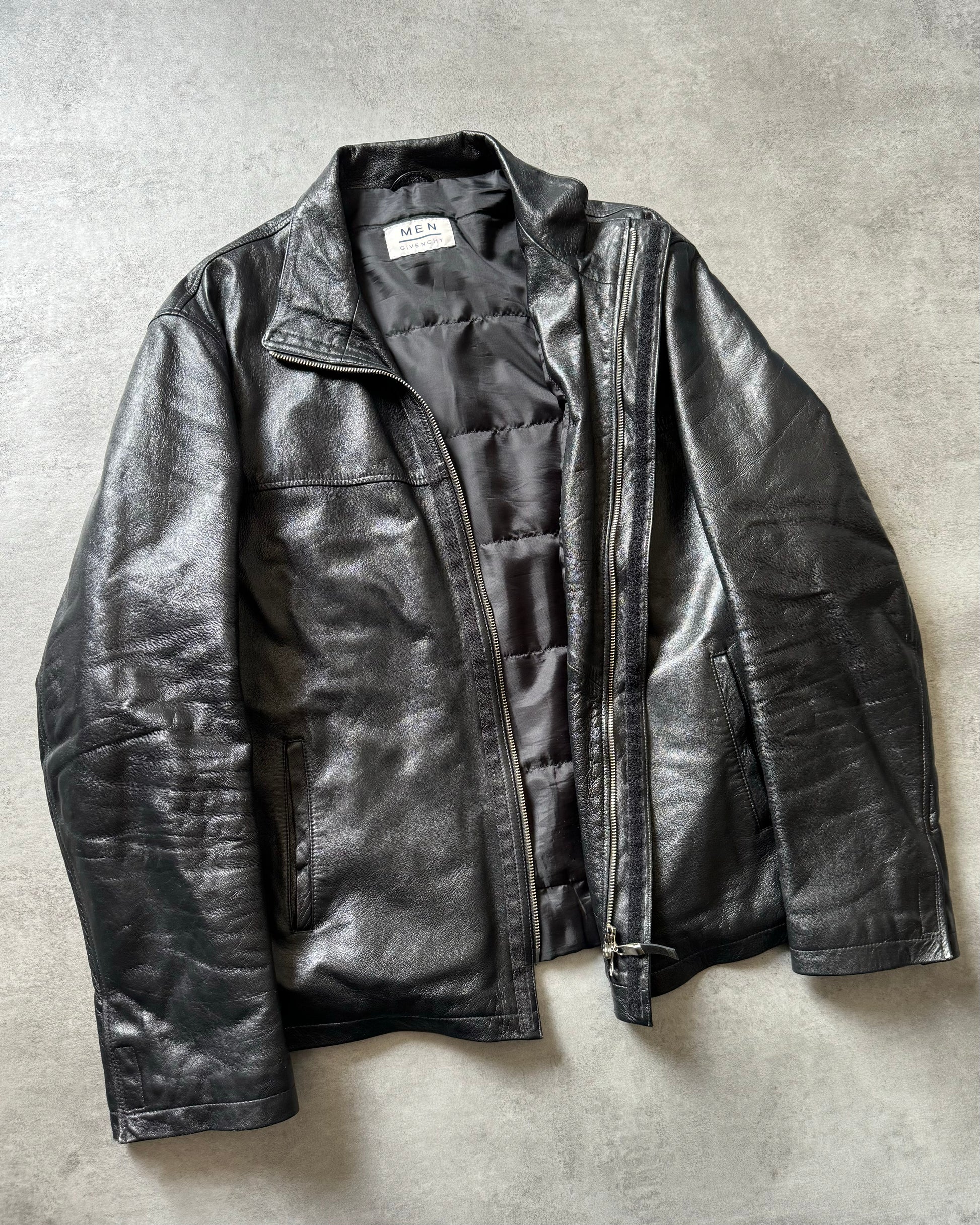 1990s Givenchy Black Premium Fine Leather Jacket  (XL) - 9