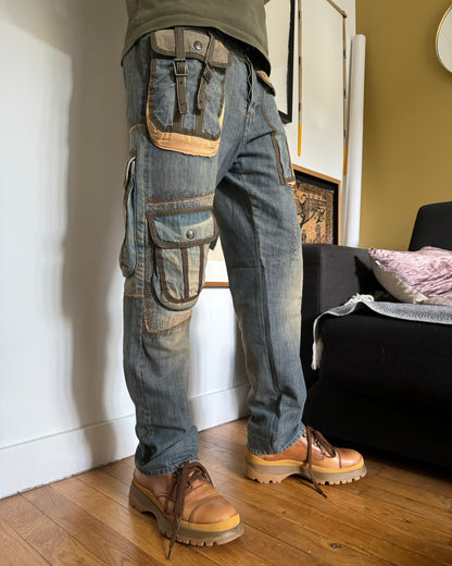 SS2006 Cavalli Harness Cargo Gun Archive Denim Jeans (L) - 2