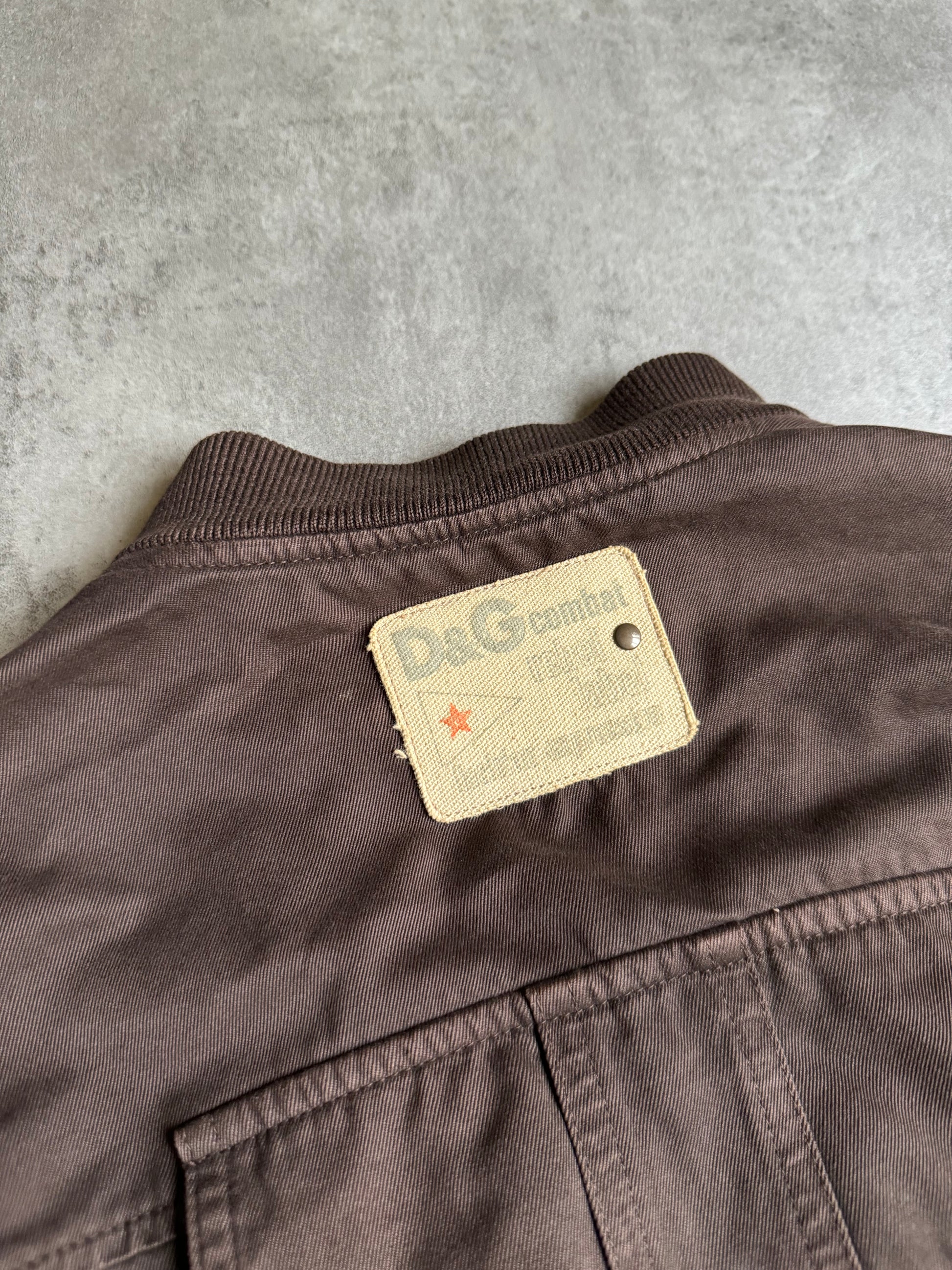 SS2003 Dolce & Gabbana Multi Pockets Cargo Brown Bomber Jacket (L) - 5