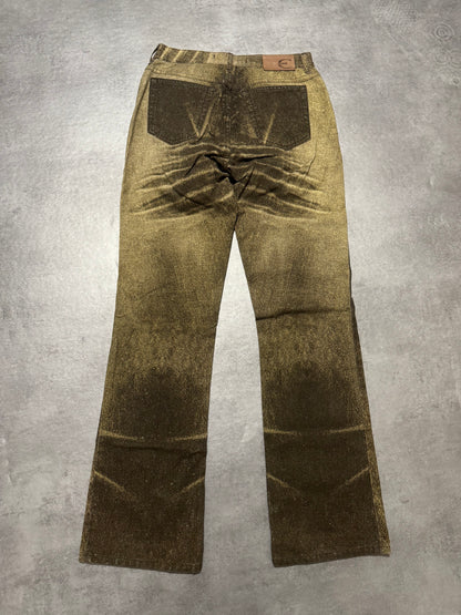 SS2004 Cavalli Shiny Brown Sand Desert Pants (XS) - 2