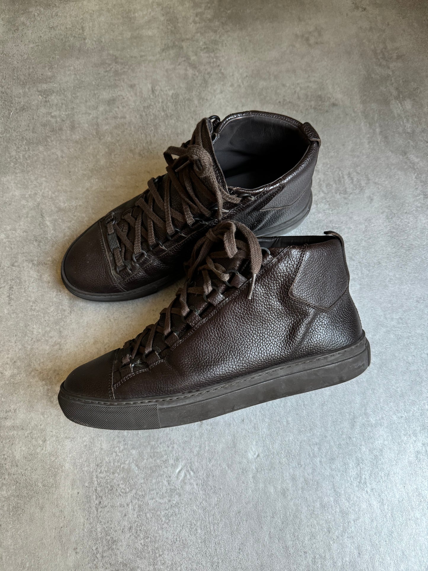 Balenciaga Arena High Brown Grained Leather (41) - 9