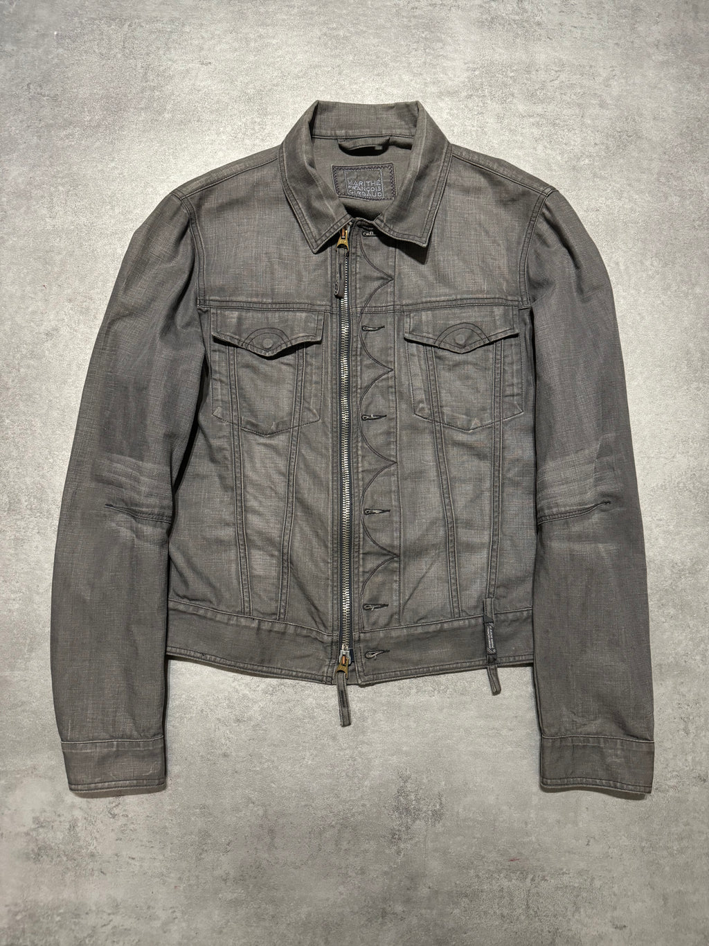 2000s Marithé + François Girbaud Grey Buttoned Jacket  (S) - 5