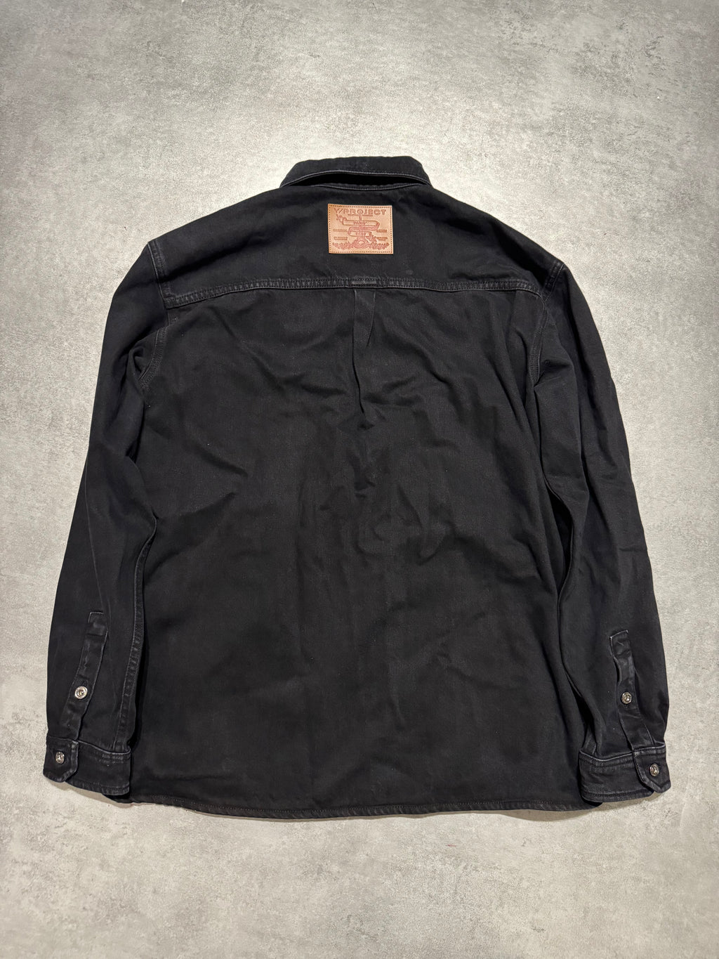 SS2025 Y/Project Snap Evergreen Black Denim Shirt (M) - 3