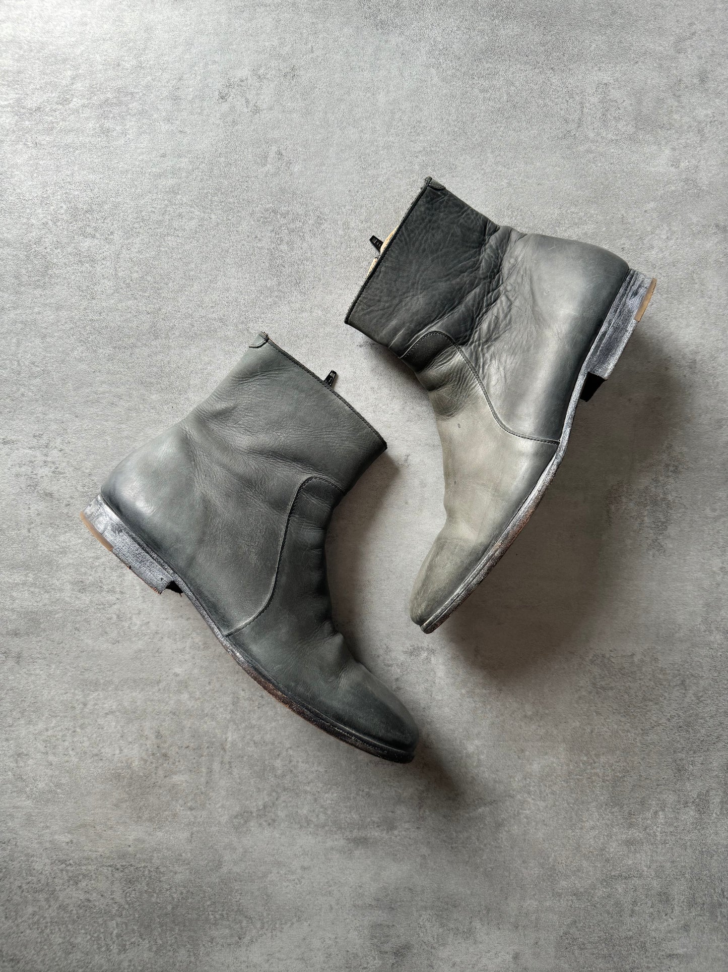 2012 Maison Margiela x H&M Distressed Grey Boots (44) - 7