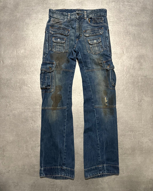 AW2005 Dolce & Gabbana Destroyed Cargo Denim Jeans (M) - 1