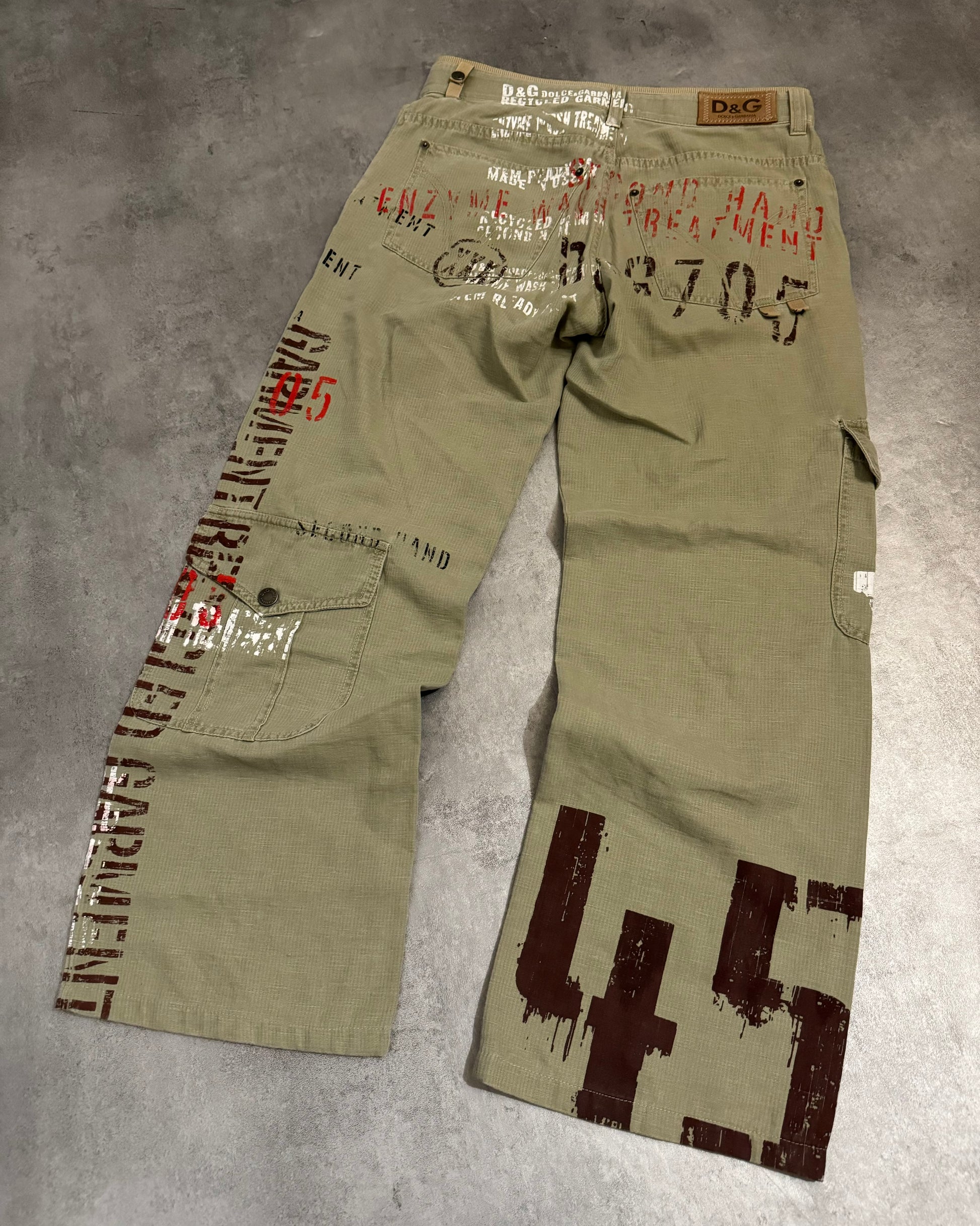 SS2005 Dolce & Gabbana Utilitarian Naval Green Cargo Pants (M) - 4