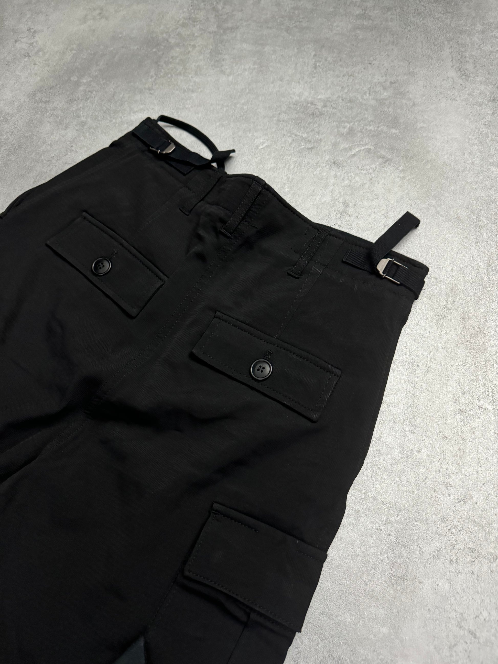 SS2019 Givenchy Sample Black Loose Bondage Cargo Tactical Pants (S) - 3