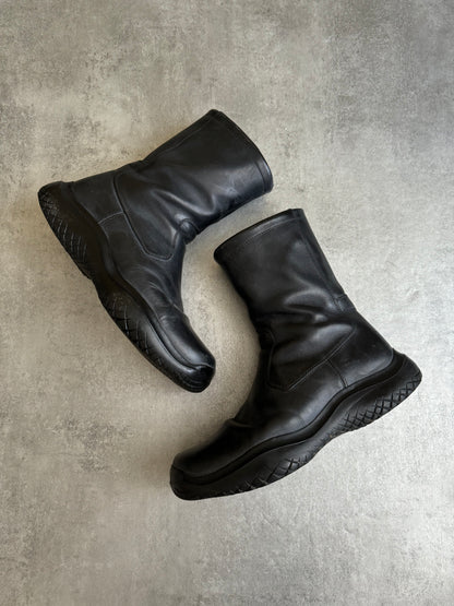 FW1999 Prada Ankle Vibram Brown Leather Boots (43) - 10