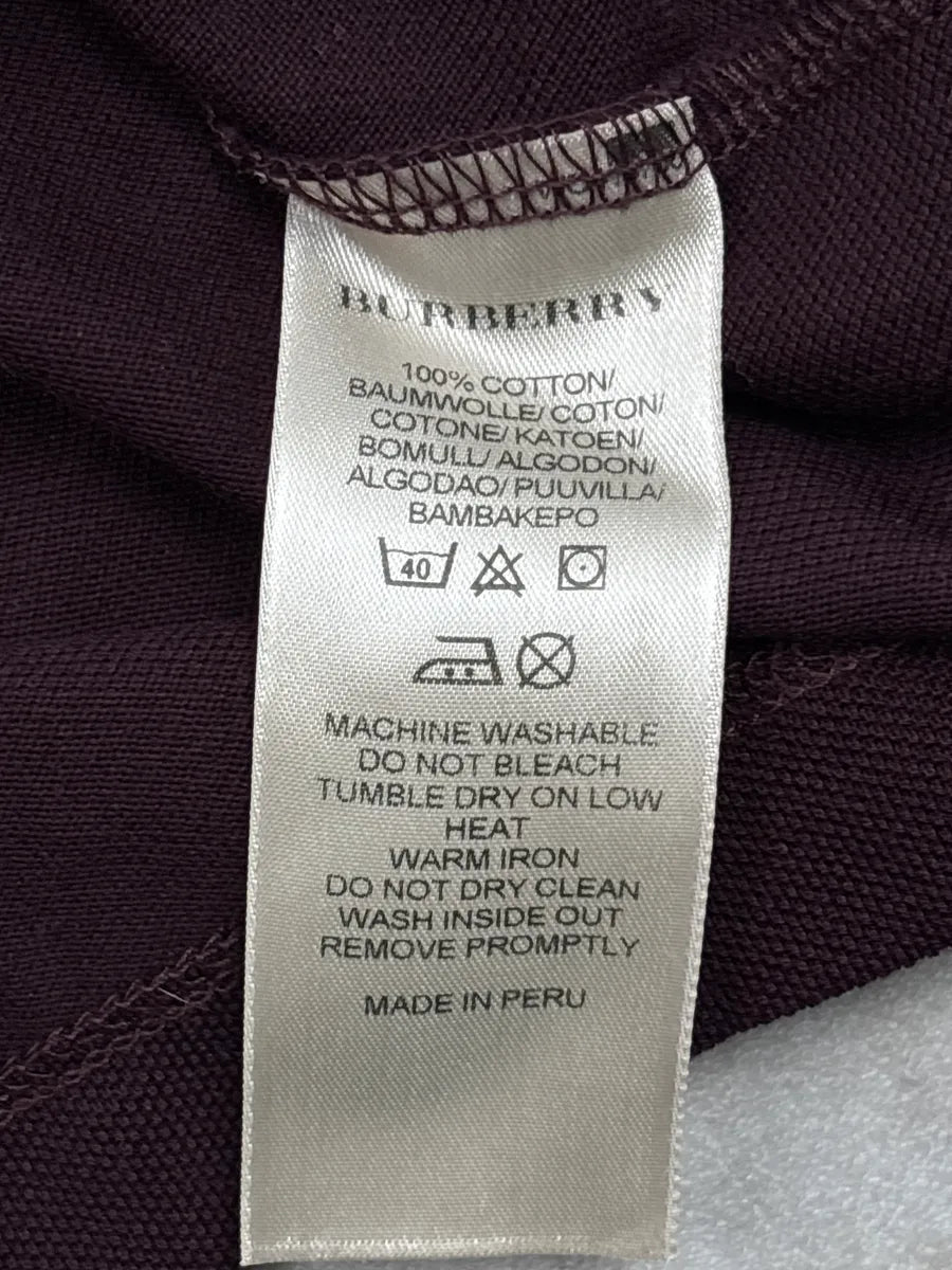 Burberry Dark Burgundy Embroidered Knight Logo Check Polo WCjqqDWH 8