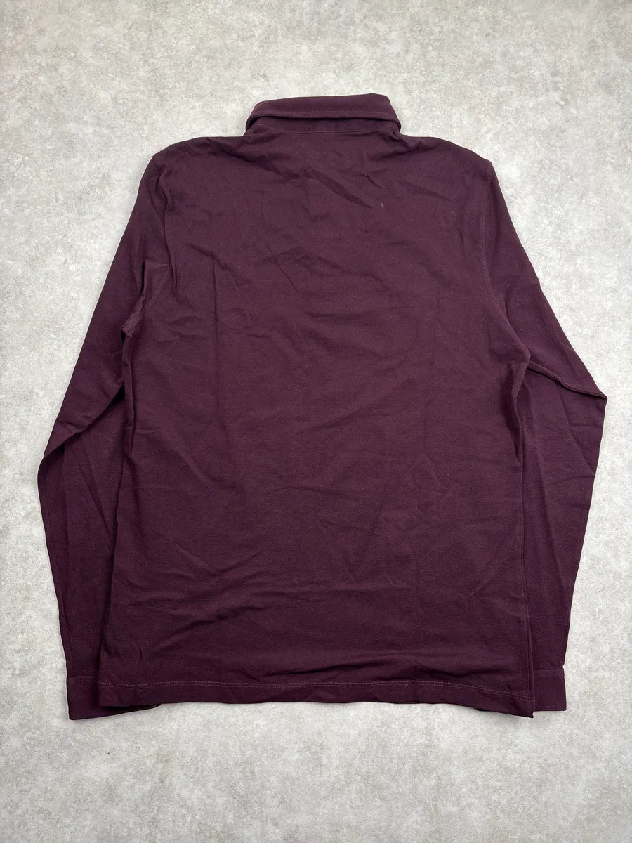 Burberry Dark Burgundy Embroidered Knight Logo Check Polo WCjqqDWH 3